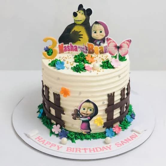 Masha and the Bear Birthday Cake