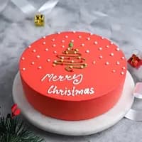 Merry Christmas Red Cream Cake