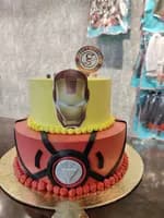 Iron Man Two Tier Birthday Cake